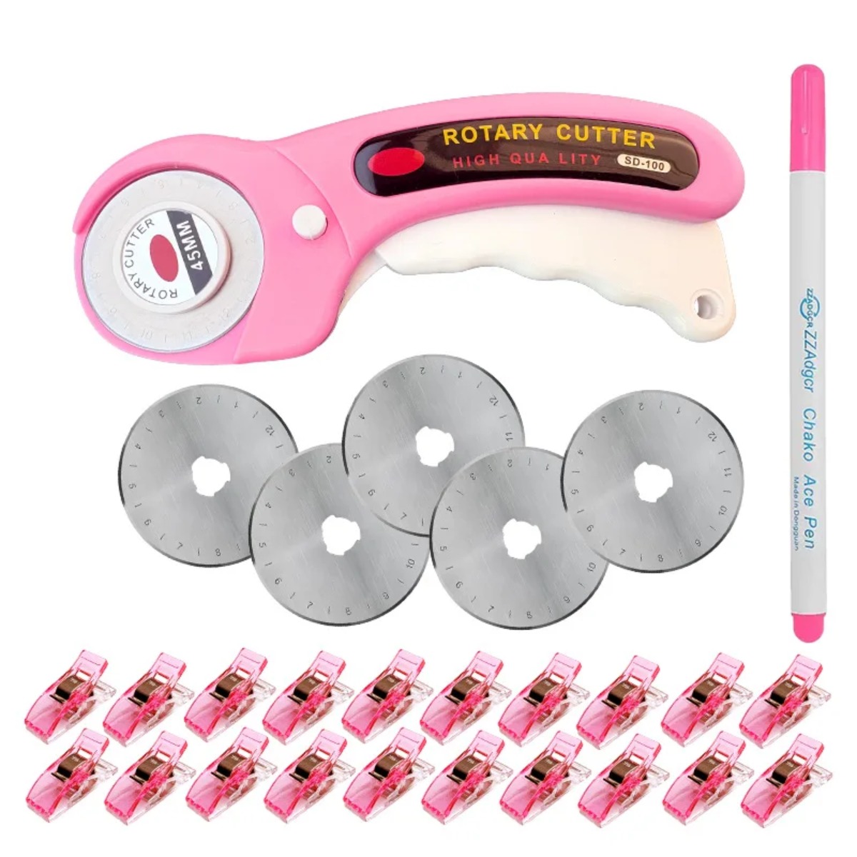 Rotary Cutter For Fabric 45Mm - 45mm Pink Patchwork Rotary Cutter Color