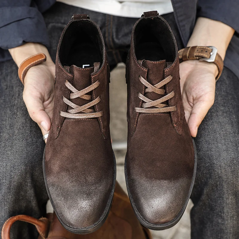 New Cow Suede Ankle Boots Hand - Craft Tools ulasan dan harga
