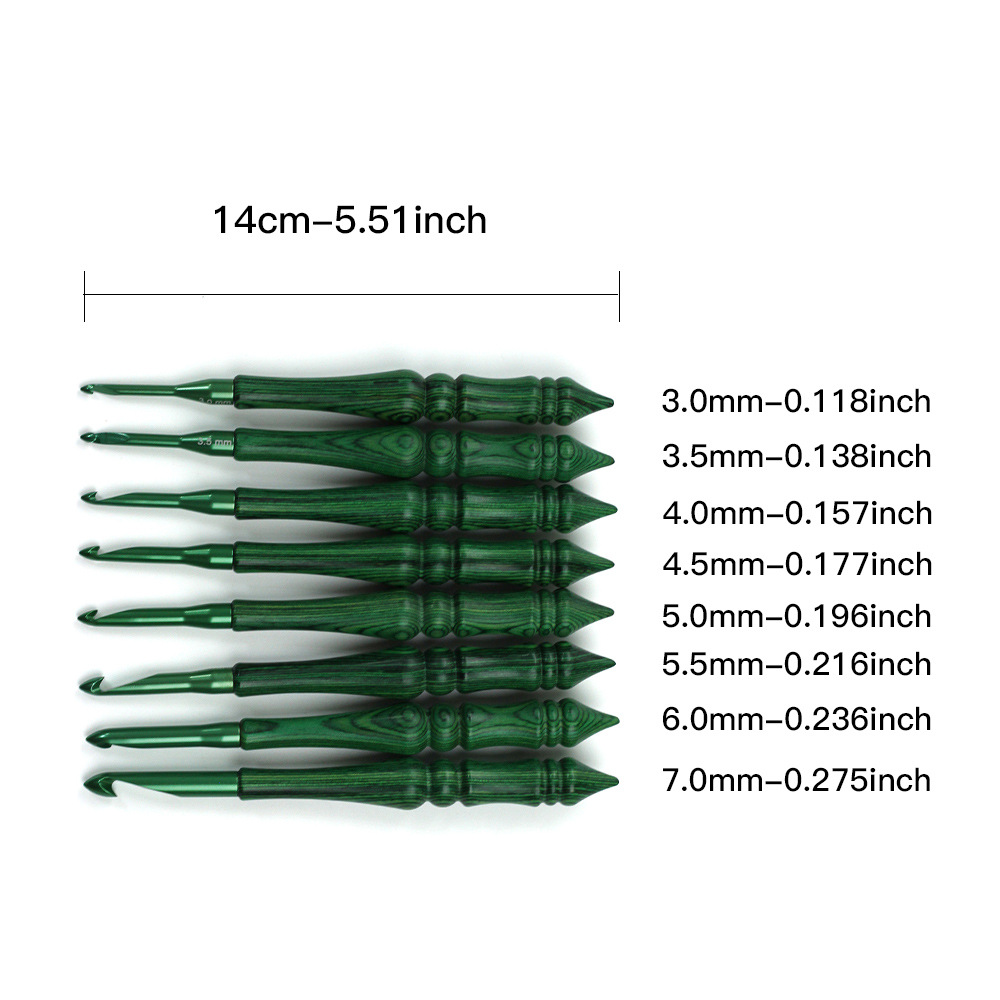 Crochet Hook Set Green Synthet - Wooden Crochet Hooks Ergonomic Handle ulasan dan harga
