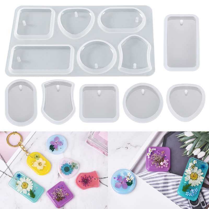 DIY Keychain Pendant Silicone  - Silicone Epoxy Resin Molds Set ulasan dan harga