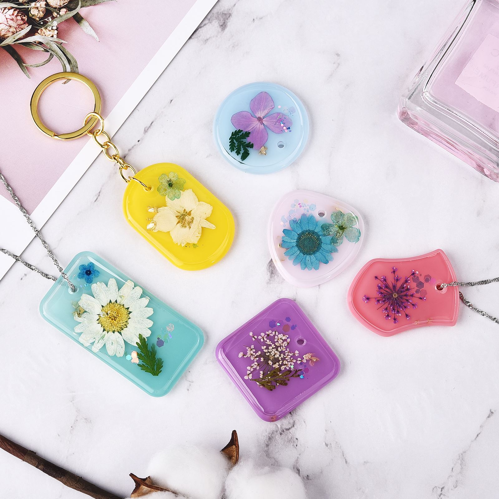DIY Keychain Pendant Silicone  - Silicone Epoxy Resin Molds Set ulasan dan harga
