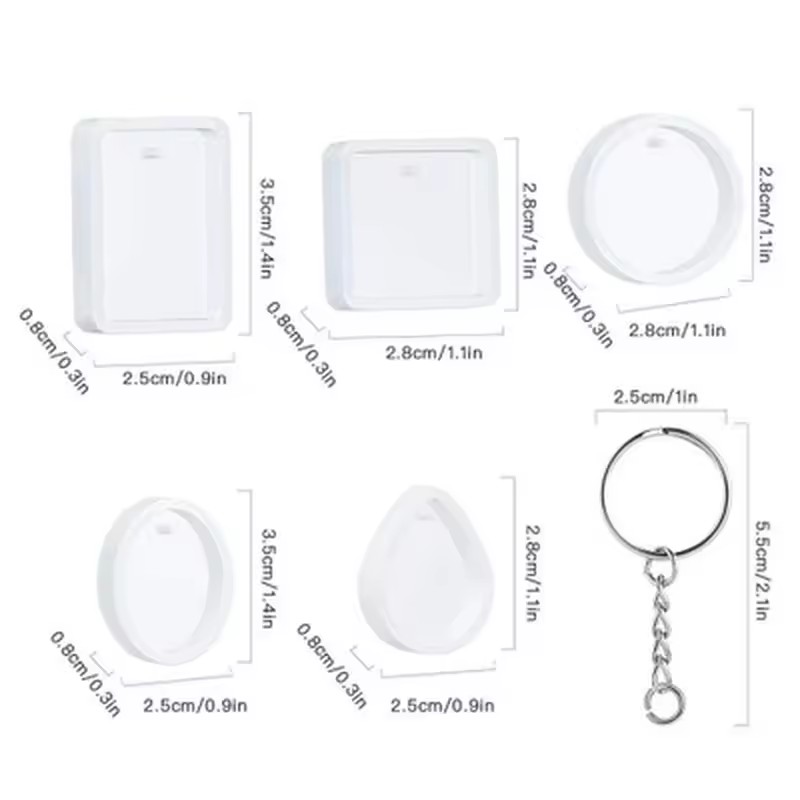 20Pcs/Set DIY Keychain Pendant - Silicone Epoxy Resin Molds Set ulasan dan harga