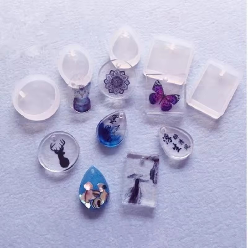 20Pcs/Set DIY Keychain Pendant - Silicone Epoxy Resin Molds Set ulasan dan harga