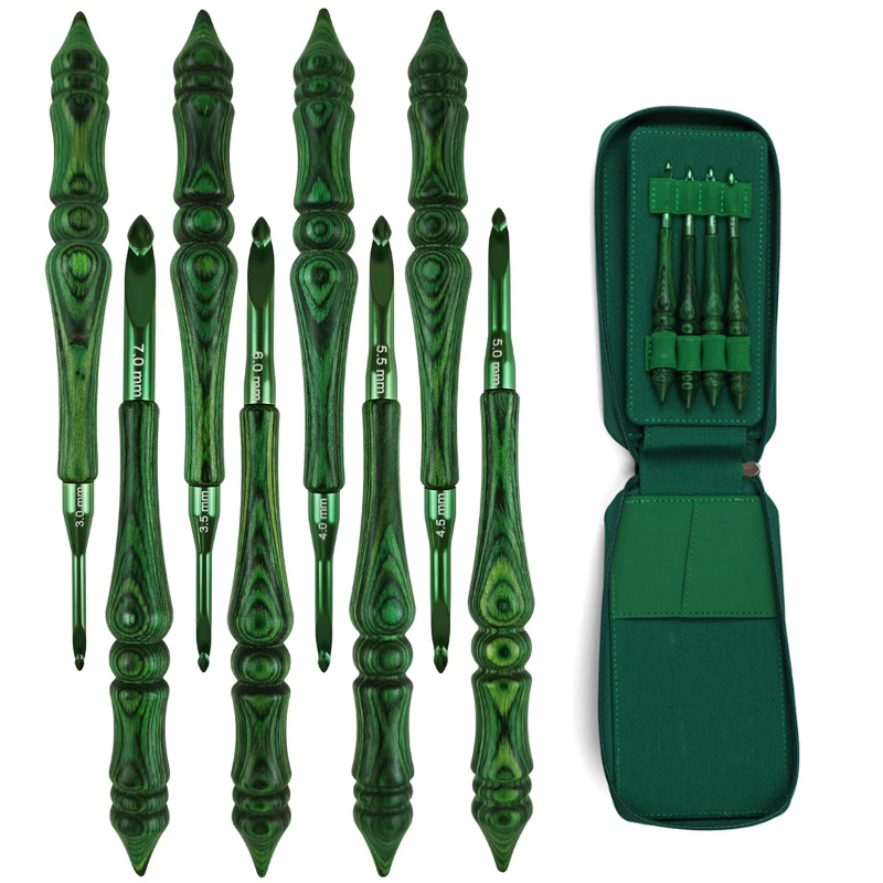 8Pcs 3.0-7.0mm Crochet Hook Se - Wooden Crochet Hooks Ergonomic Handle ulasan dan harga