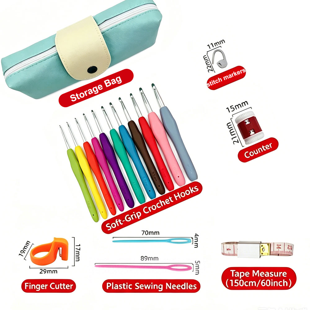37pcs Crochet Hooks Kits with  - Sewing ulasan dan harga